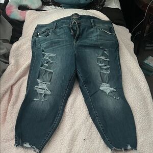 Torrid Distressed Boyfriend Jeans in Blue